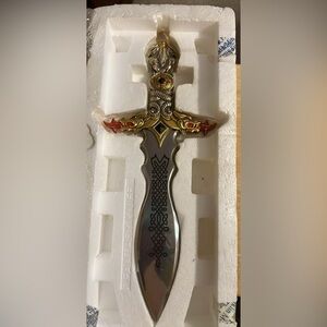 Vtg Franklin Mint Dragon Master's Dagger Knife Decorative Greg Hildebrandt 16"